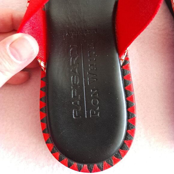 Ron White Rapisardi Sandals, Black and Red, Made in Italy, Size 38 - Picture 3 of 8